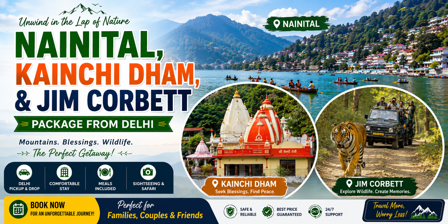 Nainital Kainchi Dham And Jim Corbett Package From Delhi